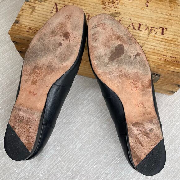 Enzo Angiolini Black Leather Loafers Women’s 8.5 Vintage Square Toe Slip On - Picture 9 of 10